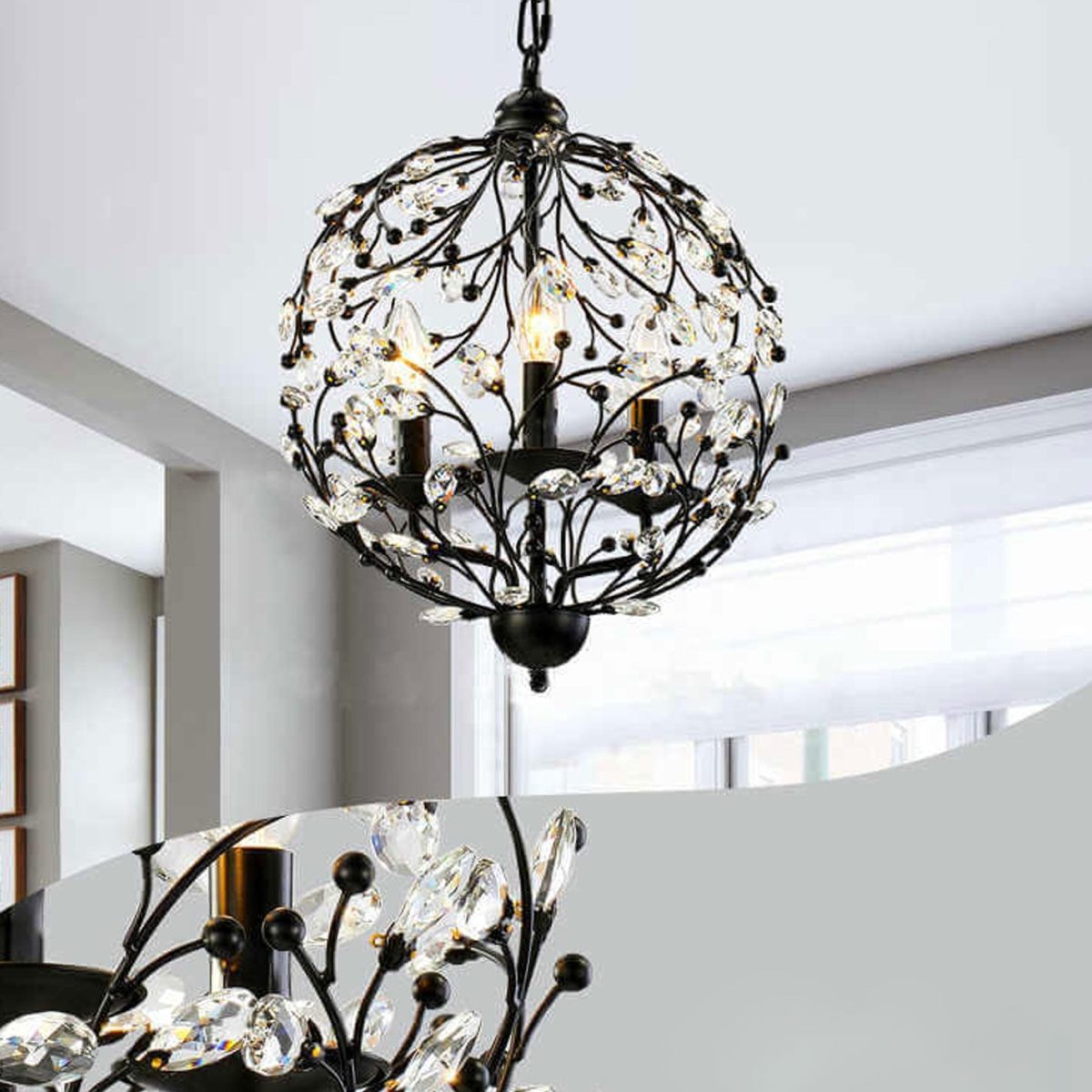 Vintage Creative Crystal Branch Design 3-Light Chandelier - Image 7