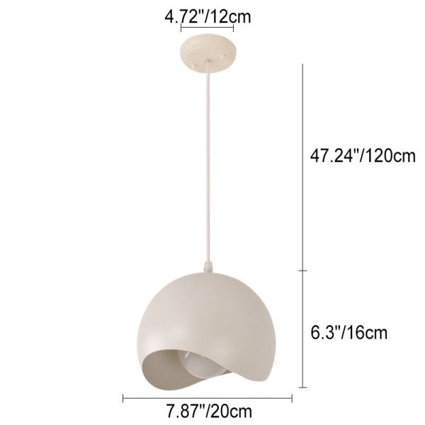 Nordic Solid Color Aluminum Round Dome 1/3 Light Island Light Chandelier - Image 5