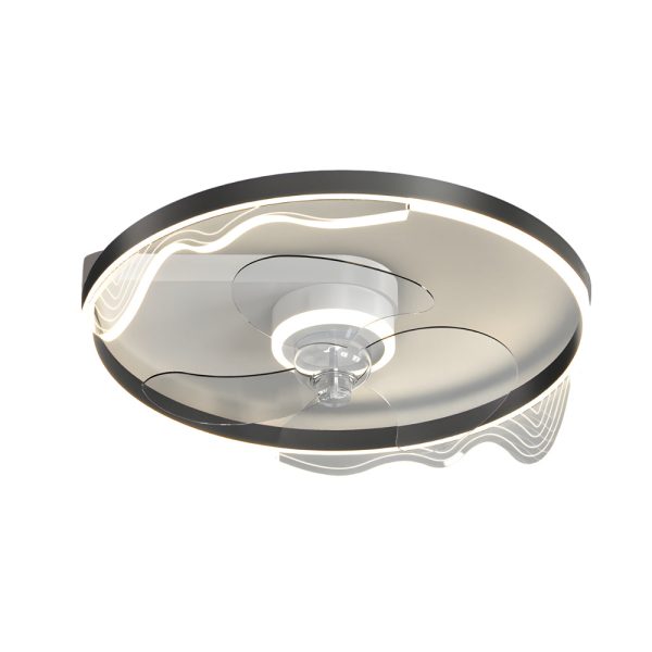 Round Acrylic Waves Decor LED Three Step Dimming Modern Ceiling Fan Lamp - Image 6