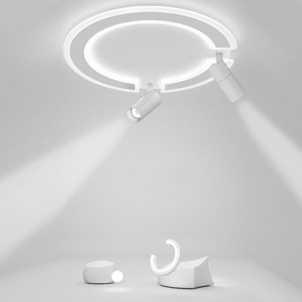 Unique Flush Mount Lighting Circle Shaped Iron Acrylic Light with Spotlight - Image 2