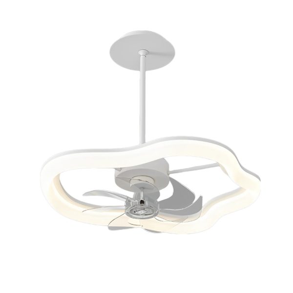 Circular Mute LED Stepless Dimming White Modern Ceiling Fans with Remote - Image 8