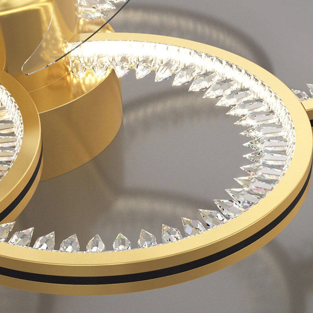Modern Luxury Flower Petal Design LED Flush Mount Ceiling Fan Light - Image 11