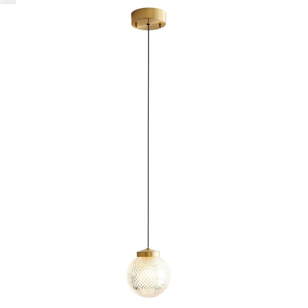 Mini Creative Pattern Round Ball Glass Brass Nordic Pendant Lights - Image 6