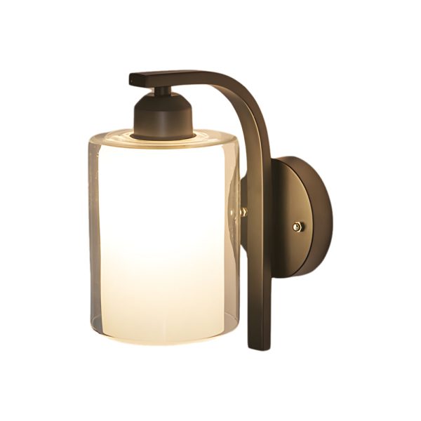 Modern Minimalist Single Black Cylindrical Glass Wall Sconce - Image 5