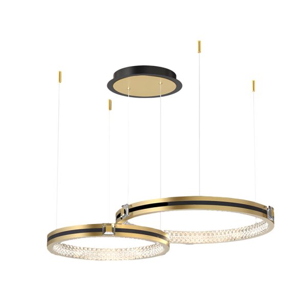 Circular Rings Three Step Dimming Brushed Gold Modern Ceiling Lights Fixture - Image 6