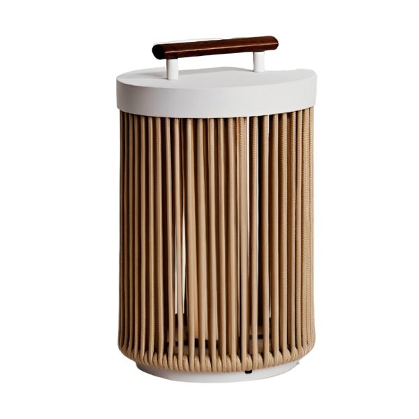 Handmade Rattan Waterproof LED Modern Portable Solar Outdoor Lanterns - Image 6