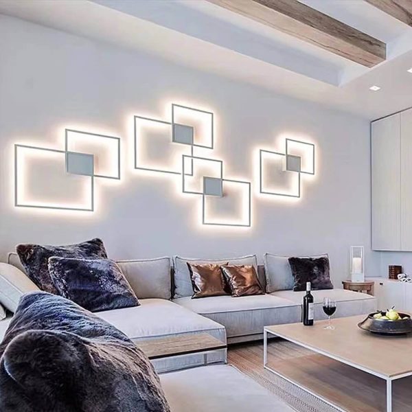 Minimalist Square Combination LED Iron Wall Sconce Lamp - Image 3