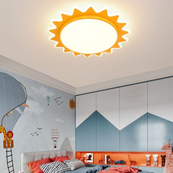 Creative Cartoon Sun Shaped LED Flush Mount Ceiling Light - Image 3