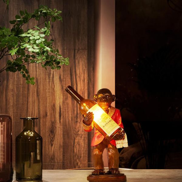 Retro Creative Monkey Resin Wine Bottle 1-Light Decoration Table Lamp - Image 5