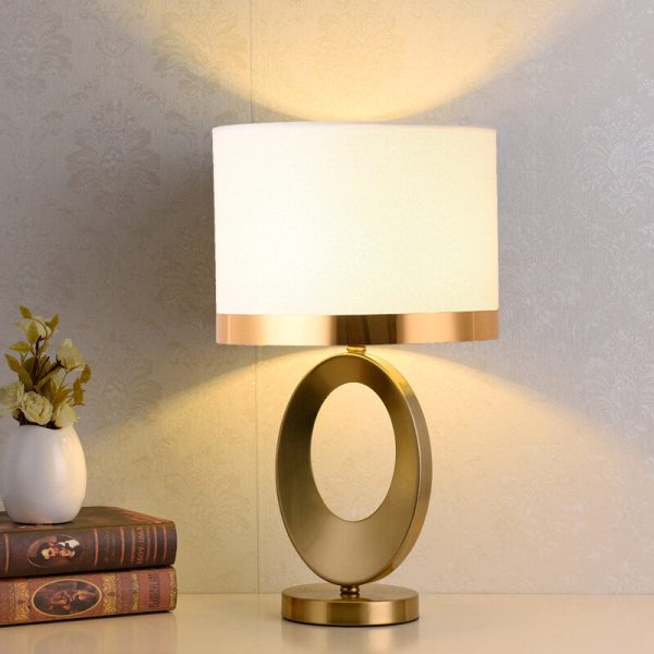 Modern Luxury Fabric Ring Base 1-Light Table Lamp - Image 4