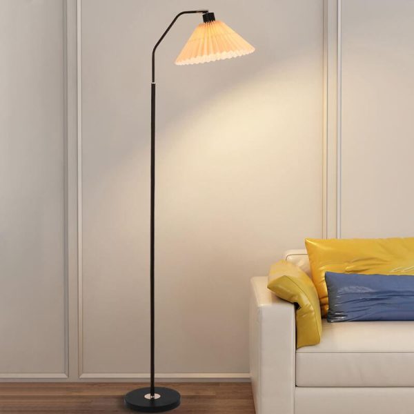Minimalist Fabric Pleated Shade 1-Light Standing Floor Lamp - Image 2