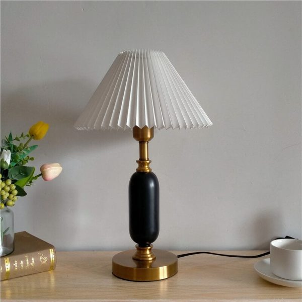 Retro Pleated Shade Column Base 1-Light Table Lamp - Image 11