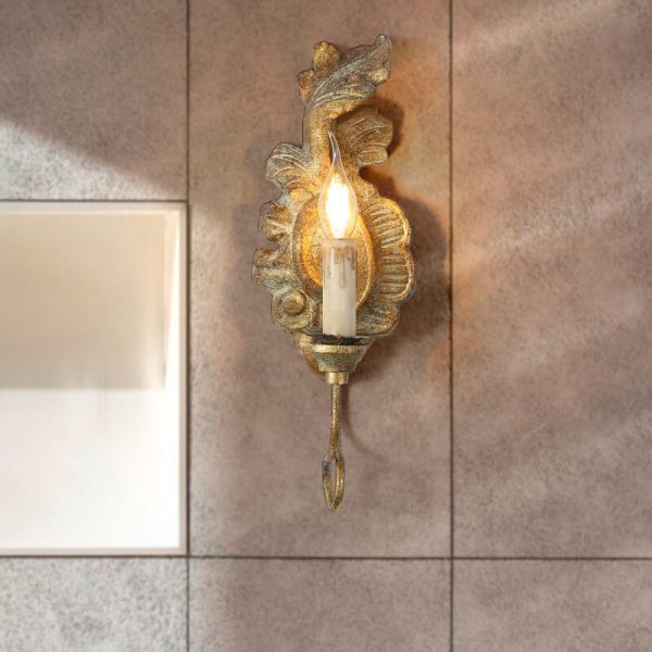 Vintage Resin Candelabra 1-Light Wall Sconce Lamp - Image 2