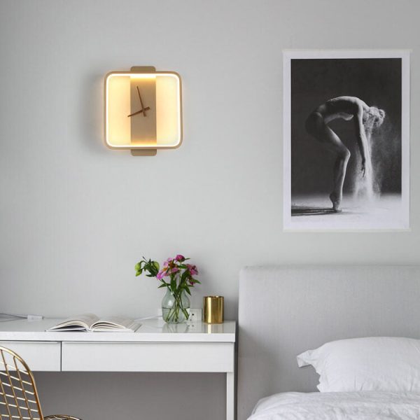 Modern Minimalist Clock Shaped 1-Light LED Wall Sconce Lamp