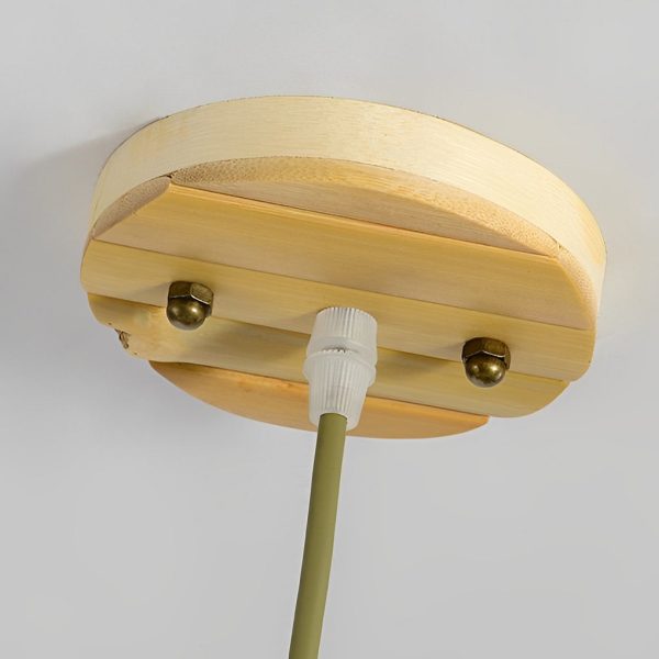 Circular Rectangle Bird Cage Pendant Light Burlywood Bamboo Ceiling Lights - Image 10