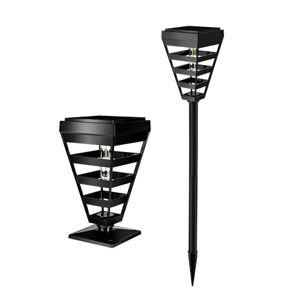 Waterproof LED Intelligent Light Control Black Modern Solar Lawn Lamp - Image 6