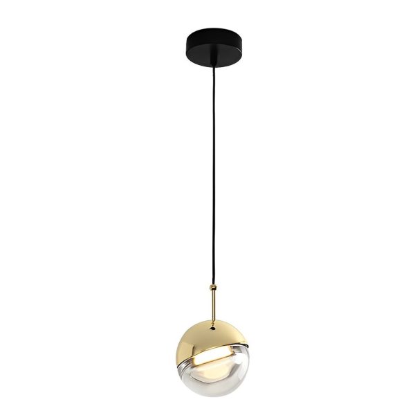 Round Rotating Minimalist Metal Glass Nordic LED Pendant Light Chandelier - Image 13