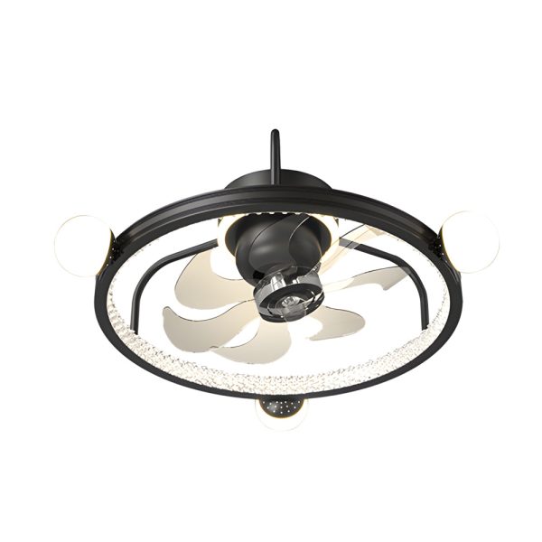 Round Acrylic Ball Decor 3 Step Dimming Modern Bladeless Ceiling Fan Light - Image 5
