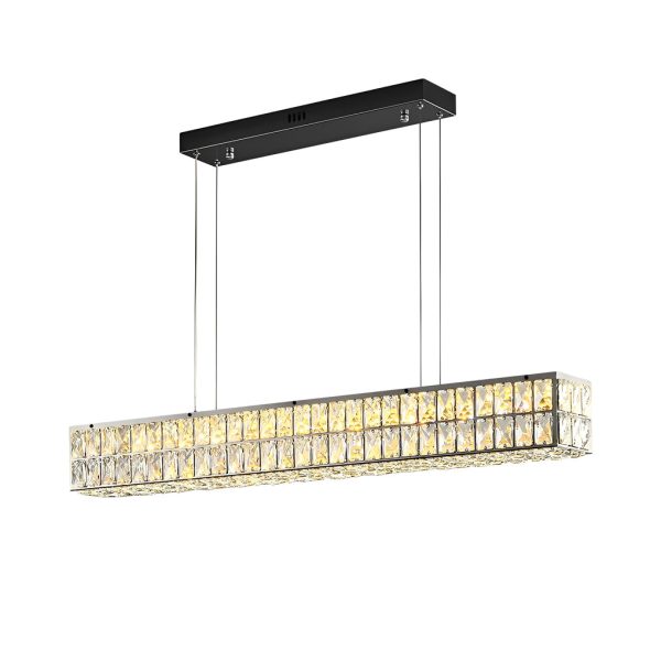 Long Rectangular Three Step Dimming Luxury Modern Crystal Chandelier - Image 6
