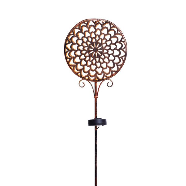 Bohemian Solar Hollow Drum Light LED Metal Outdoor Garden Lamp - Image 9