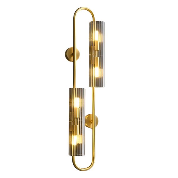Modern Luxury 4-Light Oval Brass Wall Lamp with Clear Glass Shade - Image 7