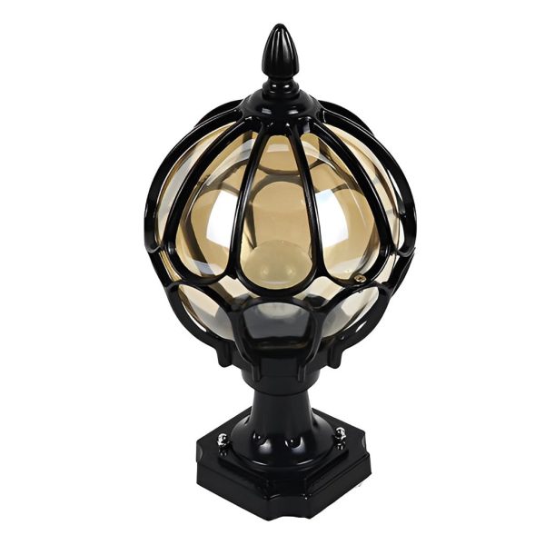 Vintage Outdoor Pier Mount Post Light with Glass Globe - Image 8