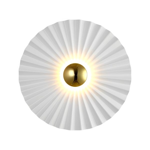 Lotus Leaf Round Pleated LED Creative White Modern Wall Lights Fixture - Image 9