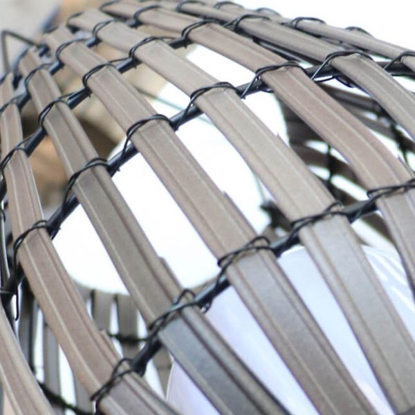 Modern Rattan Weaving Oval Cage Outdoor Patio Waterproof Floor Lamp - Image 6