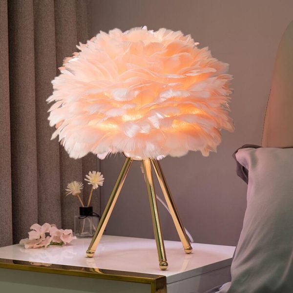 Modern Swan Feather 1-Light Globe Standing Table Lamp - Image 10