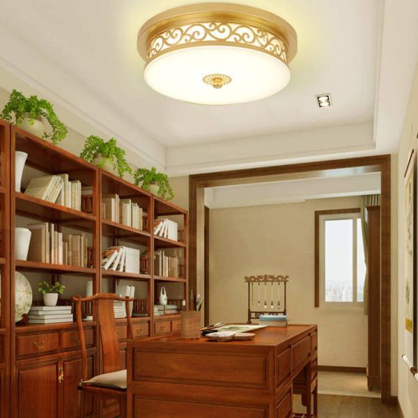 Vintage Circle Patterned Edge Iron 1-Light LED Flush Mount Ceiling Light - Image 3