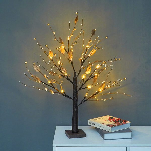 Red Fruits Pine Tree Light Small Led Battery Decoration Table Lamp - Image 2