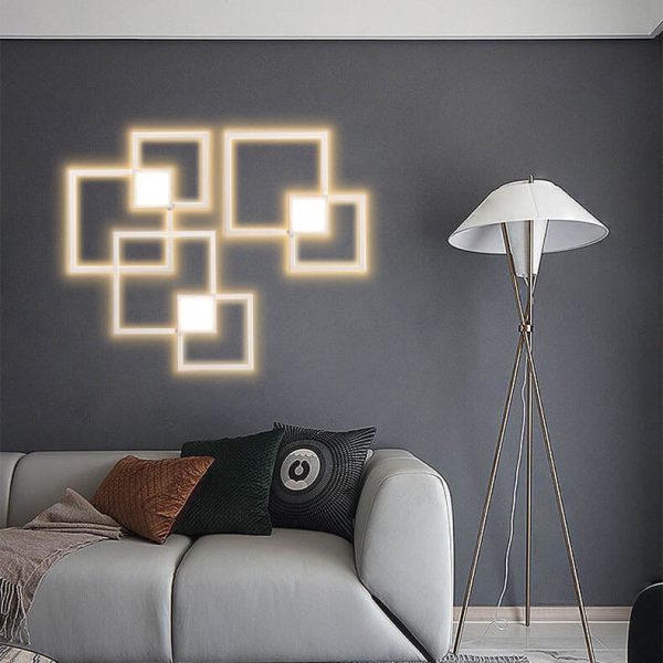 Minimalist Square Combination LED Iron Wall Sconce Lamp - Image 8