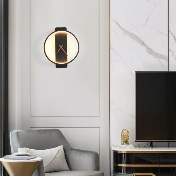 Modern Minimalist Clock Shaped 1-Light LED Wall Sconce Lamp - Image 2
