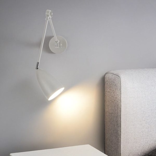 Retro Industrial Swing Arm Rotating Retractable Iron 1-Light Wall Sconce Lamp - Image 2