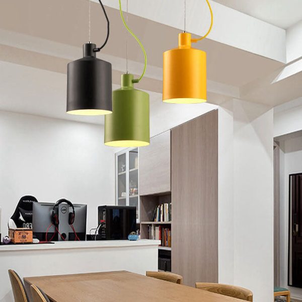 Nordic Macaron Bottle Shaped 1-Light Aluminum Pendant Light - Image 20