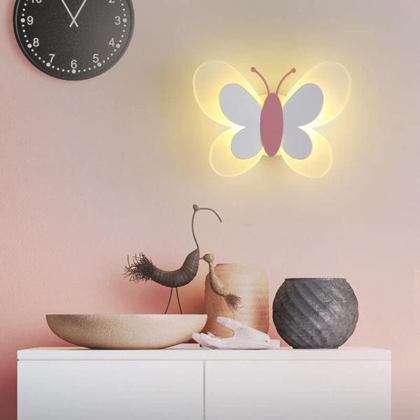 Creative Butterfly Acrylic 1-Light LED Wall Sconce Lamp - Image 2
