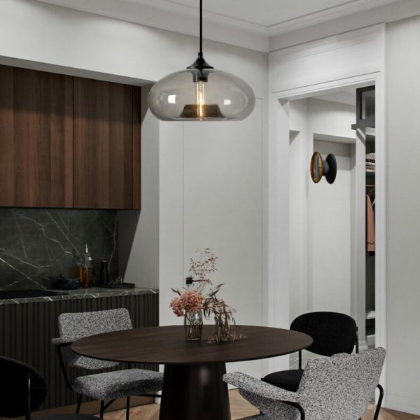 Creative Colored Glass Oval 1-Light Pendant Light - Image 6