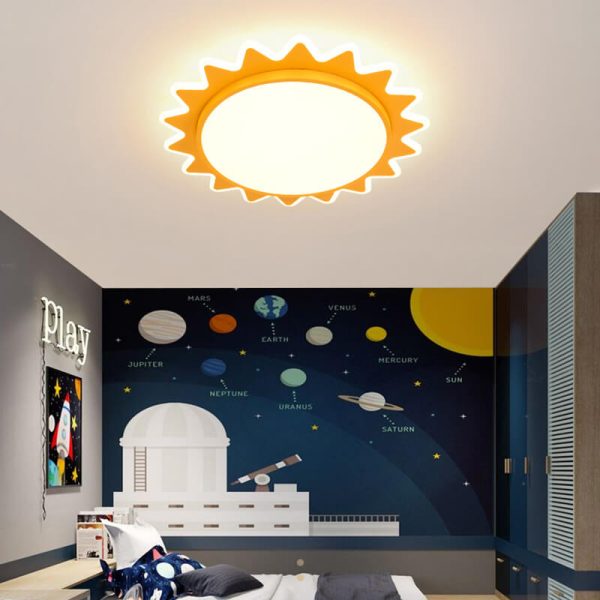 Creative Cartoon Sun Shaped LED Flush Mount Ceiling Light - Image 4