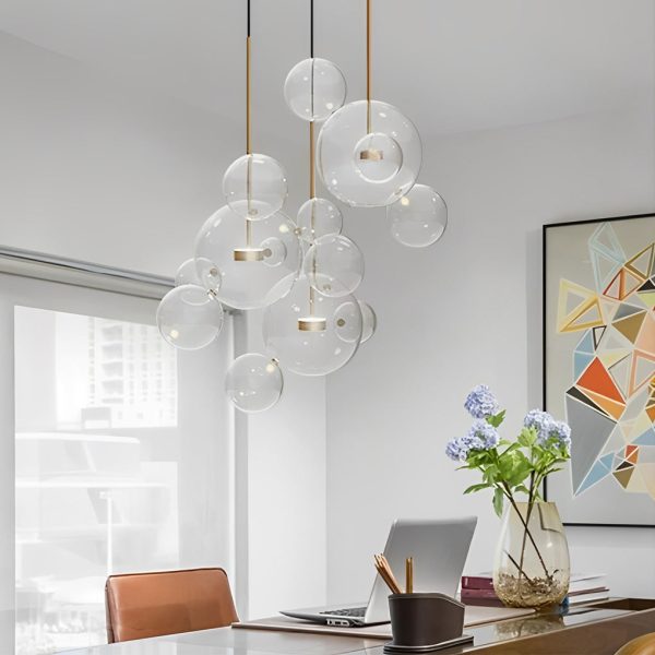 Globe Bubble Glass Pendant Light Modern Pendant Lighting - Image 9