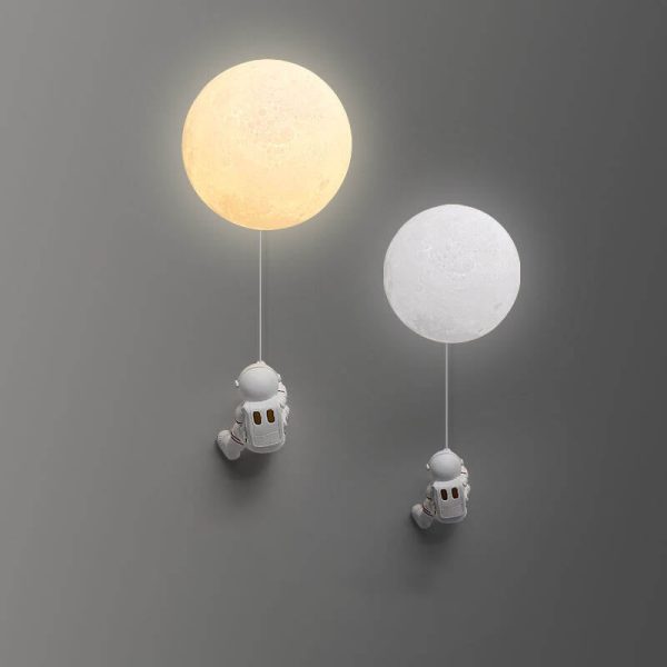 Creative Moon Astronaut 1-Light LED Wall Sconce Lamp - Image 2