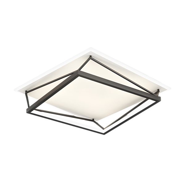 Nordic Geometric Art Black LED Flush Mount Ceiling Light - Image 7