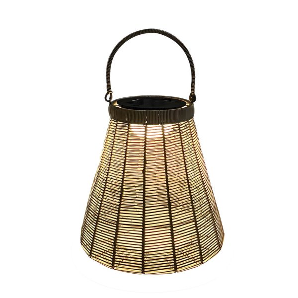 Portable Rattan LED Waterproof Retro Solar Powered Outdoor Lanterns - Image 5