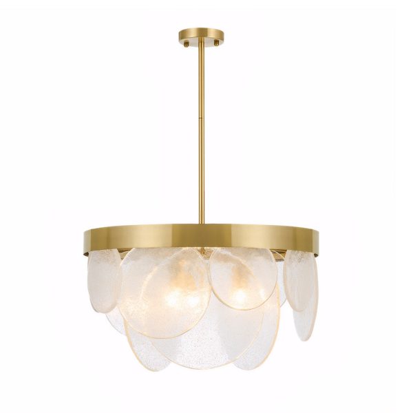 3-Light Round Semi Flush Mount Glass Chandelier - Image 7