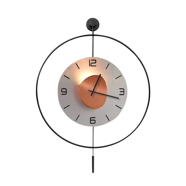 Battery Operated Round LED Hanging Metal Wall Clock - Image 9