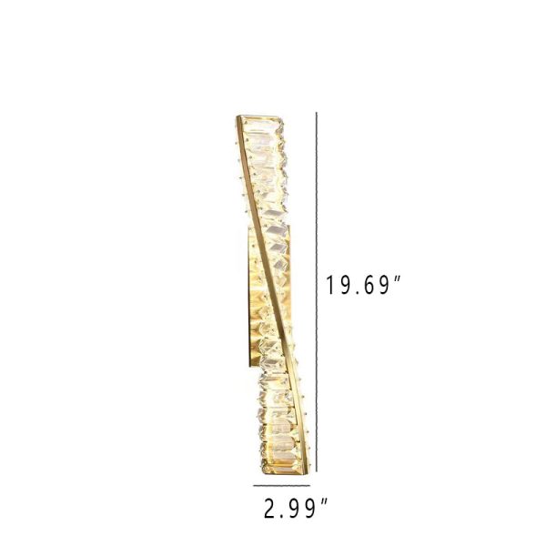 Modern Crystal Light Luxury Spiral Design LED Wall Sconce Lamp - Image 4