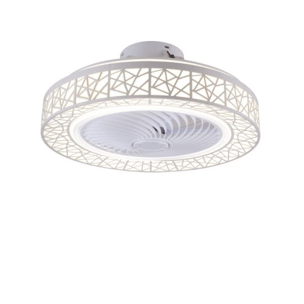 Modern Luxury Round Lace LED Flush Mount Ceiling Fan Light - Image 4