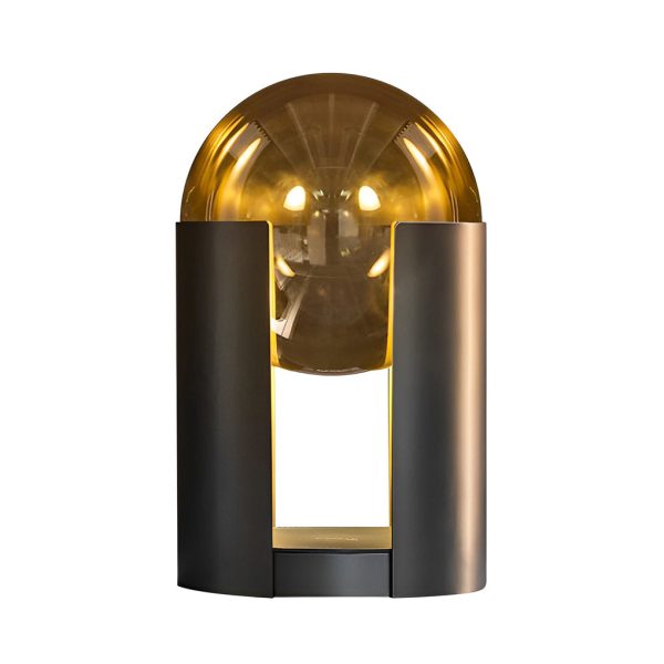 Dia 9.8 inch Amber Glass Ball Shade and Black Softwing Lamp - Image 4