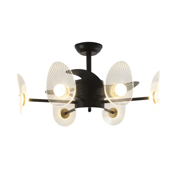 31-In Black Round Acrylic Ceiling Fan with Light and Remote, 3 Blades - Image 8