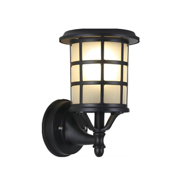 Retro Round Three Step Dimming Black European-style Solar Wall Sconces - Image 12