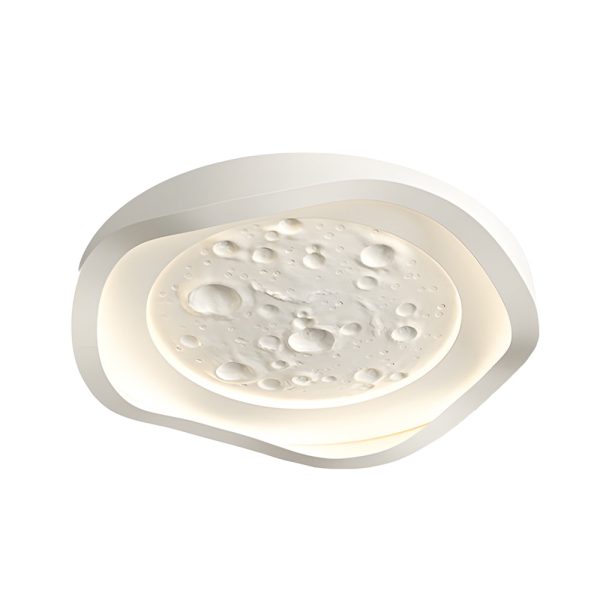 White Resin Lunar LED Flush Mount Wave Ceiling Light Round Ceiling Lamp Ceiling Lighting for Bedroom - Image 7